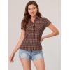 imageAllegra K Womens Cotton Classic Button Down Western Plaid ShirtRed Yellow