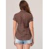 imageAllegra K Womens Cotton Classic Button Down Western Plaid ShirtRed Yellow