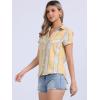 imageAllegra K Womens Cotton Classic Button Down Western Plaid ShirtYellow Blue