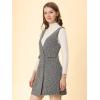 imageAllegra K Womens Elegant Vintage Button Front V Neck Plaid Tweed Overalls Pinafore DressApricot