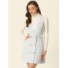 imageAllegra K Womens Elegant Vintage Button Front V Neck Plaid Tweed Overalls Pinafore DressGrey Blue