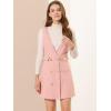 imageAllegra K Womens Elegant Vintage Button Front V Neck Plaid Tweed Overalls Pinafore DressPink