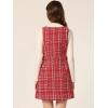 imageAllegra K Womens Elegant Vintage Button Front V Neck Plaid Tweed Overalls Pinafore DressReds