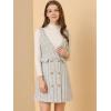 imageAllegra K Womens Elegant Vintage Button Front V Neck Plaid Tweed Overalls Pinafore DressWhite
