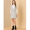 imageAllegra K Womens Elegant Vintage Button Front V Neck Plaid Tweed Overalls Pinafore DressWhite