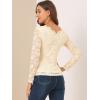 imageAllegra K Womens Floral Embroidery Sheer Long Sleeves Lace Blouse TopBeige