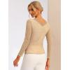 imageAllegra K Womens Floral Embroidery Sheer Long Sleeves Lace Blouse TopCamel