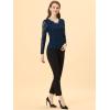 imageAllegra K Womens Floral Embroidery Sheer Long Sleeves Lace Blouse TopDark Blue