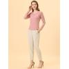imageAllegra K Womens Floral Embroidery Sheer Long Sleeves Lace Blouse TopPink