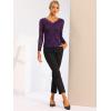 imageAllegra K Womens Floral Embroidery Sheer Long Sleeves Lace Blouse TopPurple