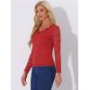 imageAllegra K Womens Floral Embroidery Sheer Long Sleeves Lace Blouse TopRed