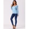 imageAllegra K Womens Floral Embroidery Sheer Long Sleeves Lace Blouse TopSky Blue