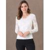 imageAllegra K Womens Floral Embroidery Sheer Long Sleeves Lace Blouse TopWhite