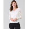imageAllegra K Womens Floral Embroidery Sheer Long Sleeves Lace Blouse TopWhite
