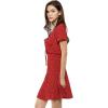 imageAllegra K Womens Floral Ruffle Trim Tie Front Dresses Short Sleeve Summer Flowy DressRed