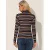 imageAllegra K Womens Long Sleeve Turtleneck Tops Stretch Slim Christmas Xmas Party ShirtBlack Striped
