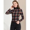 imageAllegra K Womens Long Sleeve Turtleneck Tops Stretch Slim Christmas Xmas Party ShirtBlue Orange