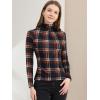 imageAllegra K Womens Long Sleeve Turtleneck Tops Stretch Slim Christmas Xmas Party ShirtBlue Orange
