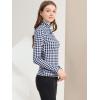 imageAllegra K Womens Long Sleeve Turtleneck Tops Stretch Slim Christmas Xmas Party ShirtBlue White