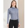 imageAllegra K Womens Long Sleeve Turtleneck Tops Stretch Slim Christmas Xmas Party ShirtBlue White