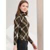 imageAllegra K Womens Long Sleeve Turtleneck Tops Stretch Slim Christmas Xmas Party ShirtBrown a
