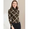 imageAllegra K Womens Long Sleeve Turtleneck Tops Stretch Slim Christmas Xmas Party ShirtBrown a