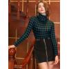 imageAllegra K Womens Long Sleeve Turtleneck Tops Stretch Slim Christmas Xmas Party ShirtGreen