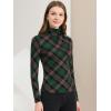 imageAllegra K Womens Long Sleeve Turtleneck Tops Stretch Slim Christmas Xmas Party ShirtGreen Brown