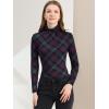 imageAllegra K Womens Long Sleeve Turtleneck Tops Stretch Slim Christmas Xmas Party ShirtPurple