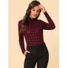 imageAllegra K Womens Long Sleeve Turtleneck Tops Stretch Slim Christmas Xmas Party ShirtRed