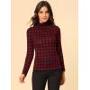 imageAllegra K Womens Long Sleeve Turtleneck Tops Stretch Slim Christmas Xmas Party ShirtRed
