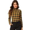 imageAllegra K Womens Long Sleeve Turtleneck Tops Stretch Slim Christmas Xmas Party ShirtYellow