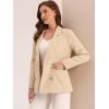imageAllegra K Womens Notched Lapel Double Breasted Work Formal Blazer JacketApricotsolid