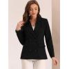 imageAllegra K Womens Notched Lapel Double Breasted Work Formal Blazer JacketBlacksolid
