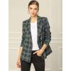 imageAllegra K Womens Notched Lapel Double Breasted Work Formal Blazer JacketBlue Green