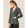 imageAllegra K Womens Notched Lapel Double Breasted Work Formal Blazer JacketBlue Green