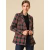 imageAllegra K Womens Notched Lapel Double Breasted Work Formal Blazer JacketDark Blue