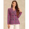 imageAllegra K Womens Notched Lapel Double Breasted Work Formal Blazer JacketHot Pink