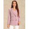 imageAllegra K Womens Notched Lapel Double Breasted Work Formal Blazer JacketPinksolid