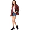 imageAllegra K Womens Notched Lapel Double Breasted Work Formal Blazer JacketRed Green