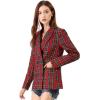 imageAllegra K Womens Notched Lapel Double Breasted Work Formal Blazer JacketRed Green
