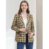 imageAllegra K Womens Notched Lapel Double Breasted Work Formal Blazer JacketWhite Brown
