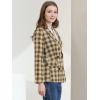 imageAllegra K Womens Notched Lapel Double Breasted Work Formal Blazer JacketWhite Brown