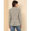 imageAllegra K Womens Notched Lapel Double Breasted Work Formal Blazer JacketWhite Green
