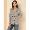 imageAllegra K Womens Notched Lapel Double Breasted Work Formal Blazer JacketWhite Green