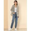 imageAllegra K Womens Notched Lapel Double Breasted Work Formal Blazer JacketWhite Green