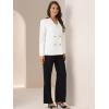 imageAllegra K Womens Notched Lapel Double Breasted Work Formal Blazer JacketWhitesolid
