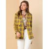 imageAllegra K Womens Notched Lapel Double Breasted Work Formal Blazer JacketYellow
