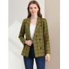 imageAllegra K Womens Notched Lapel Double Breasted Work Formal Blazer JacketYellow Green