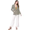 imageAllegra K Womens Notched Lapel One Button Boyfriend Blazer Suit Plaid Blazer JacketBlack